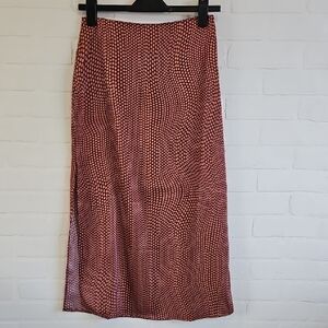 2/$10 Satin Dotted Maxi Skirt